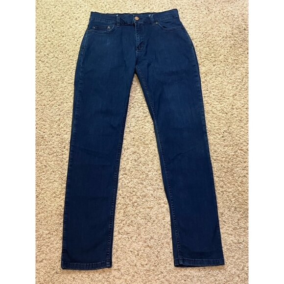 Mugsy Jeans Men Studio Blue Stretch Denim Jeans Size 33x34 Classic Worn Measure - Picture 1 of 8